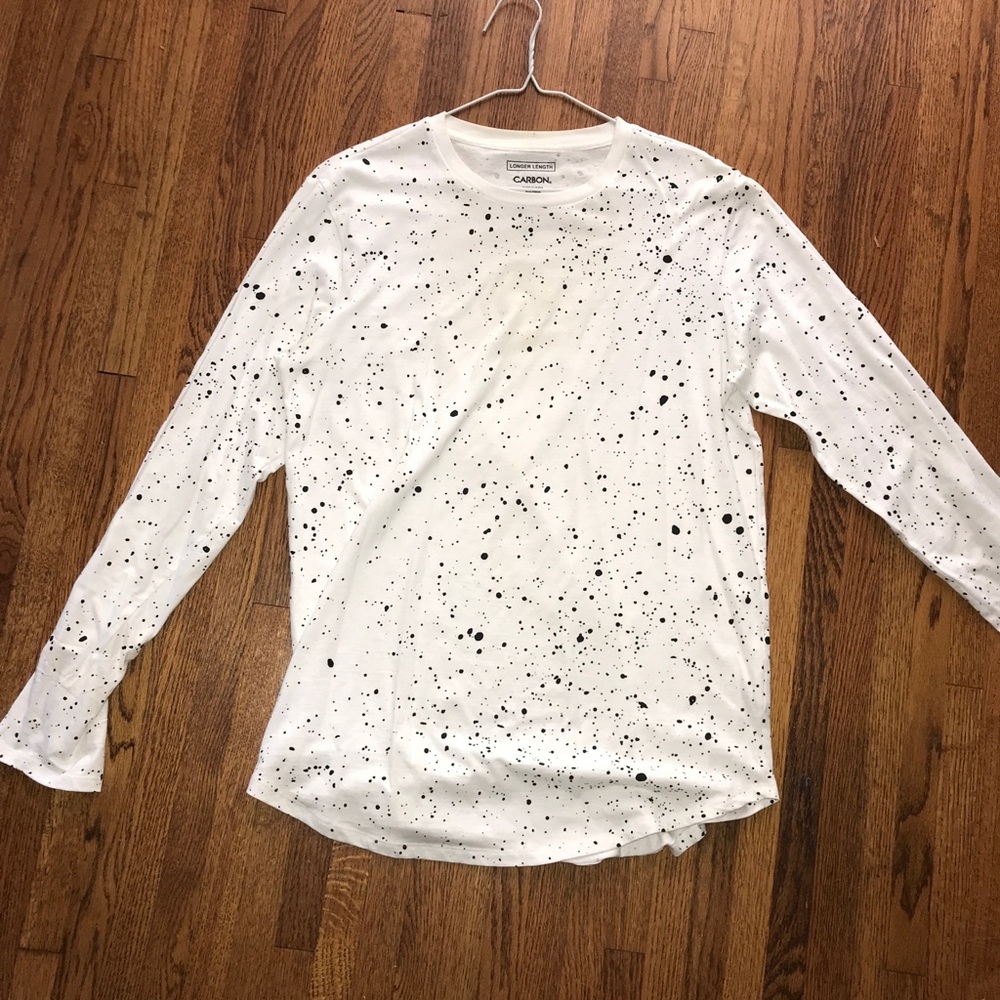 Long Sleeve White with Black spots Men’s Small